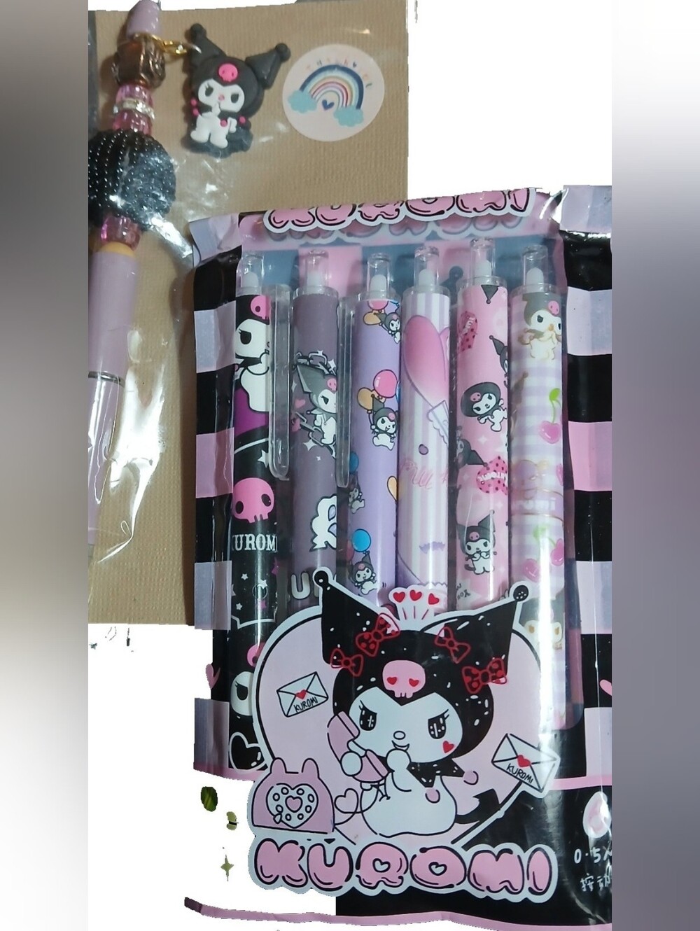7 Kuromi Hello Kitty Handmade Pens Set
